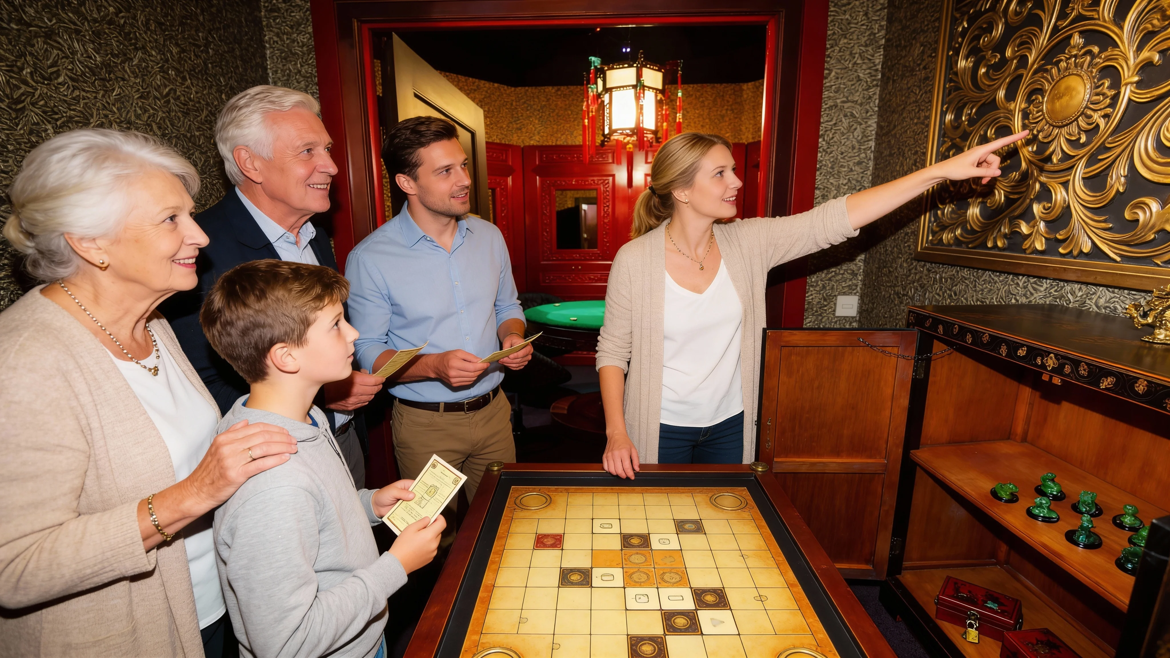 Mehrgenerationen-Familie im Escape Room - Illuminati Escape Berlin
