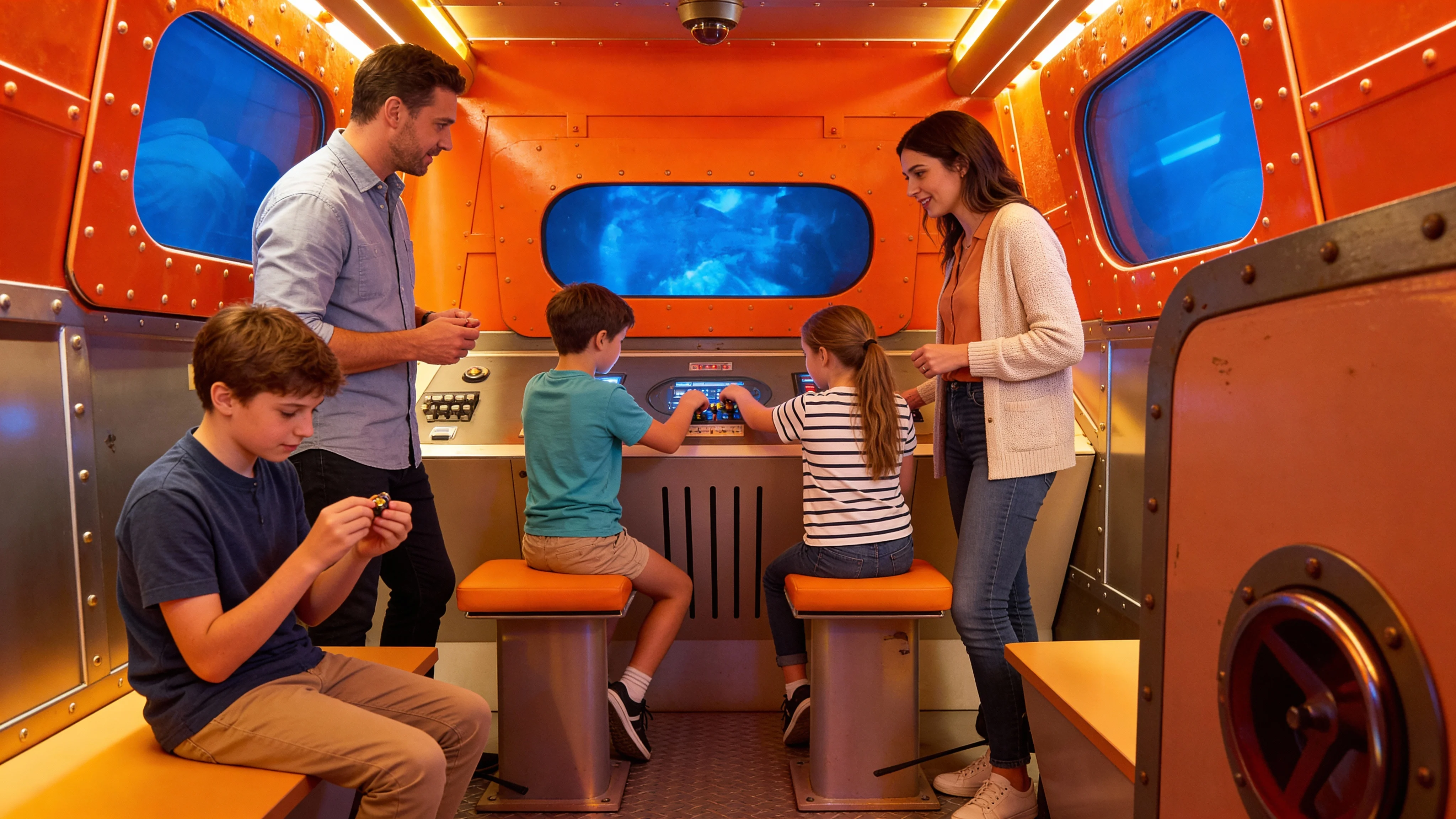 Kinder und Erwachsene rätseln gemeinsam im Escape Room - Illuminati Escape Berlin