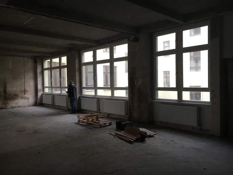 The empty factory floor early 2017 - Illuminati Escape Berlin