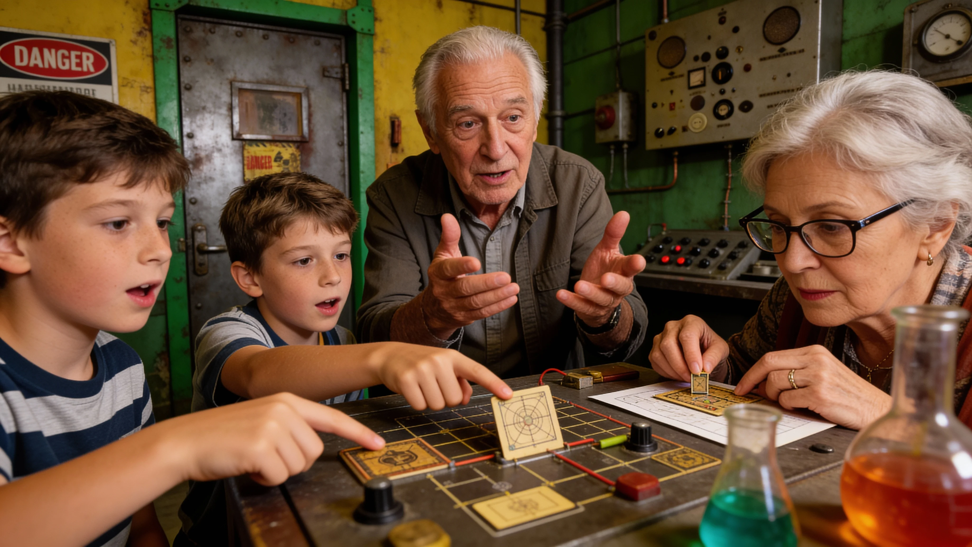 Großeltern und Enkel lösen gemeinsam Rätsel - Illuminati Escape Berlin