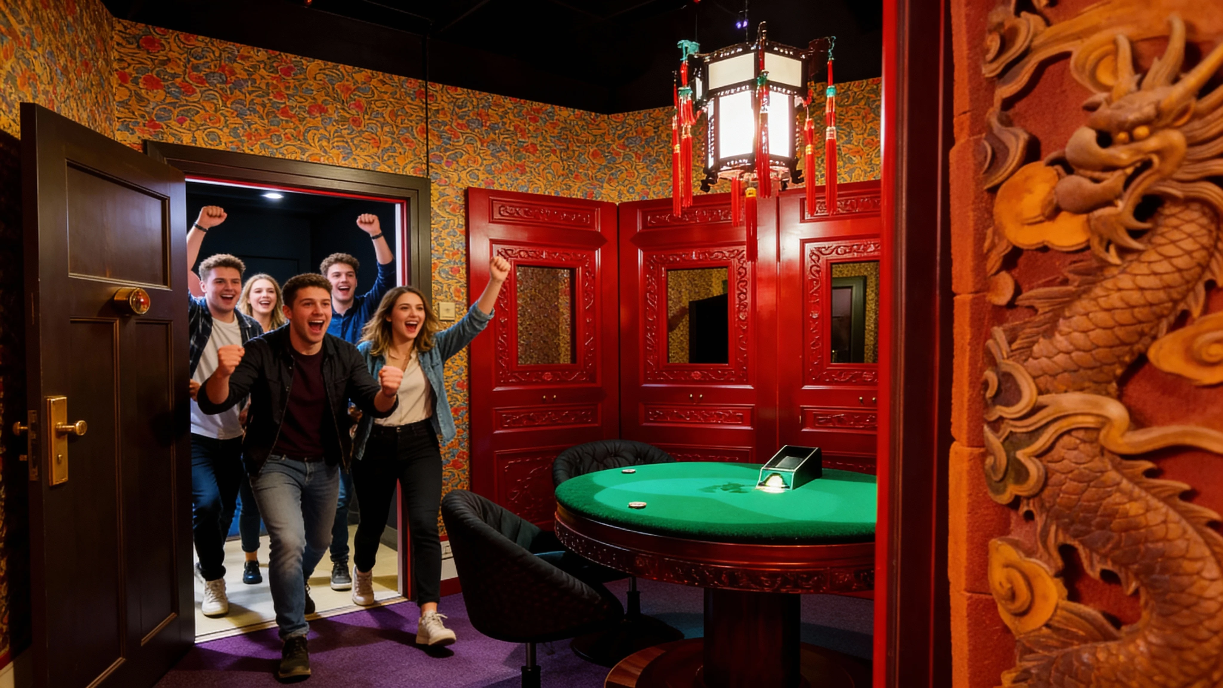 Erfolgreiches Team verlässt Escape Room - Illuminati Escape Berlin